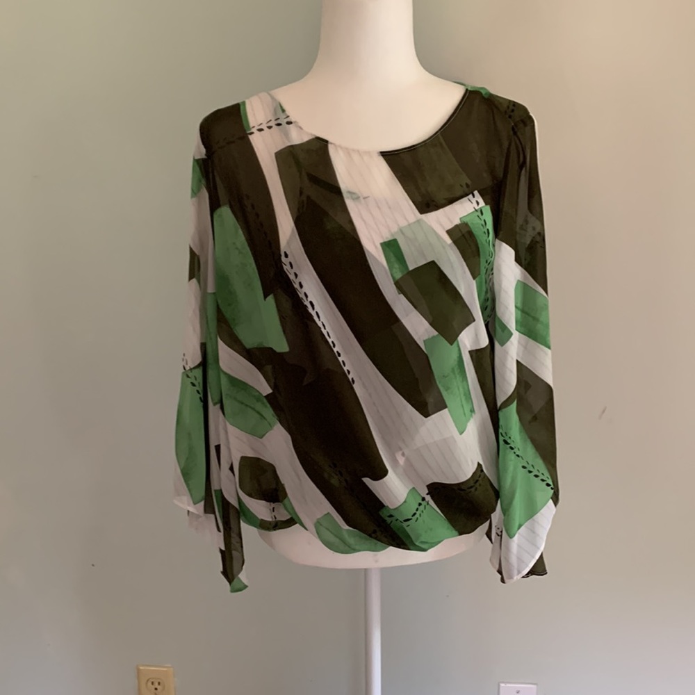 Ladies green multicolor Alfani blouse